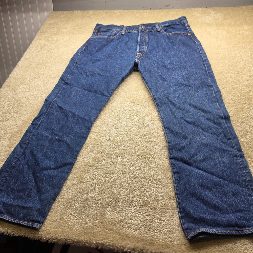 Levis 501 Original Fit Jeans Mens 38x29 Dark Wash Indigo Button Fly Denim NEW